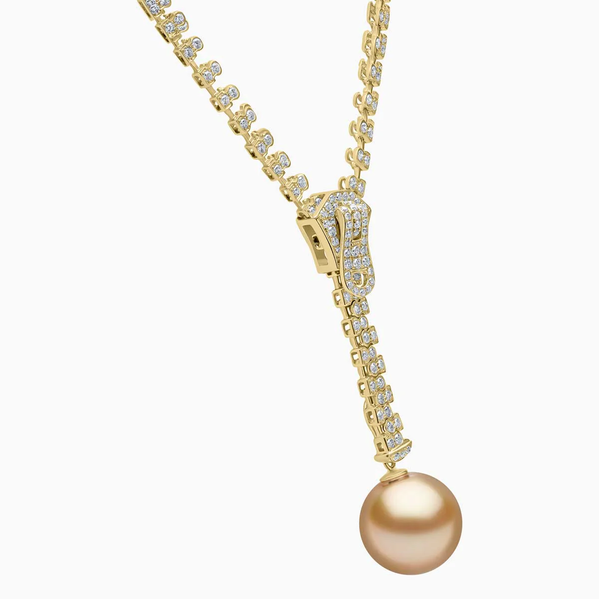 pearl and diamond zipper necklace
