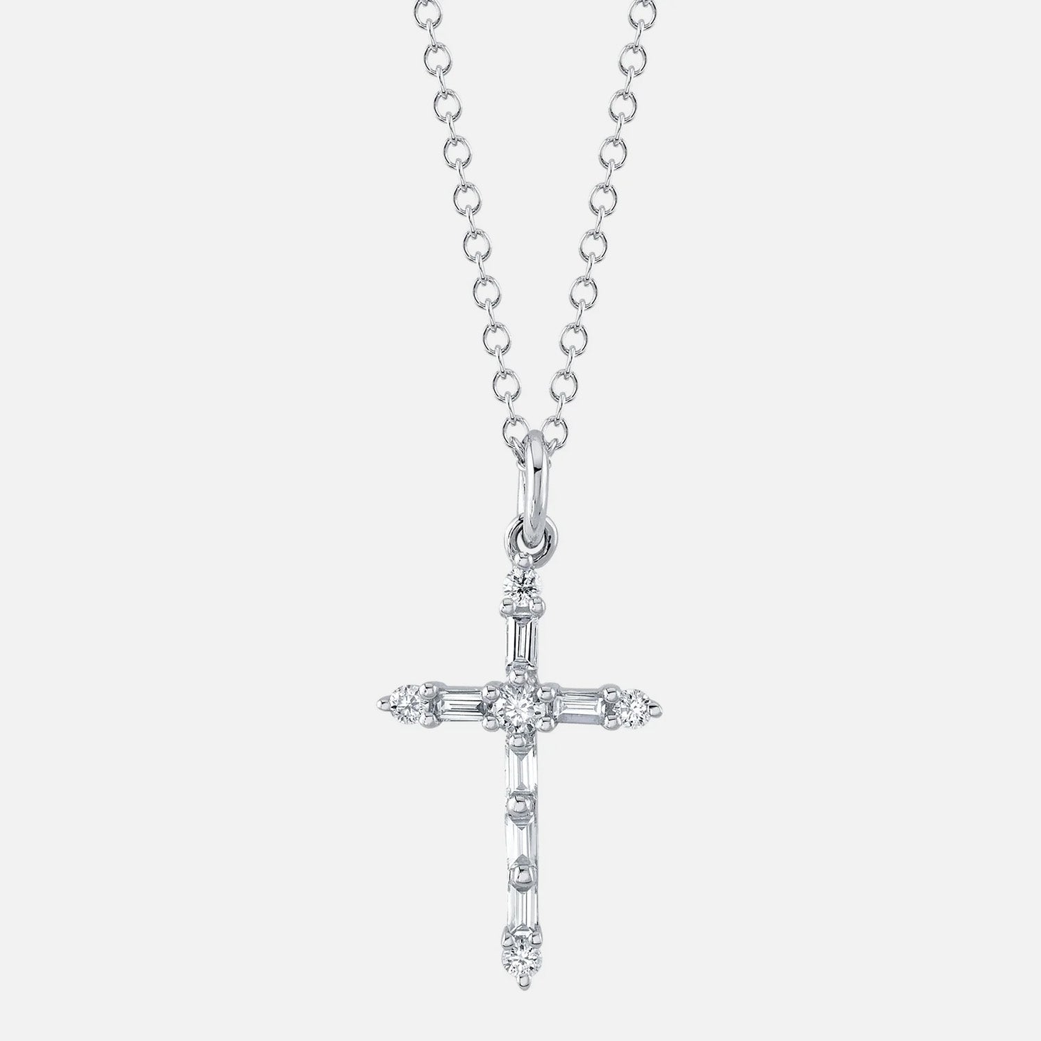 Diamond Cross White Gold Necklace