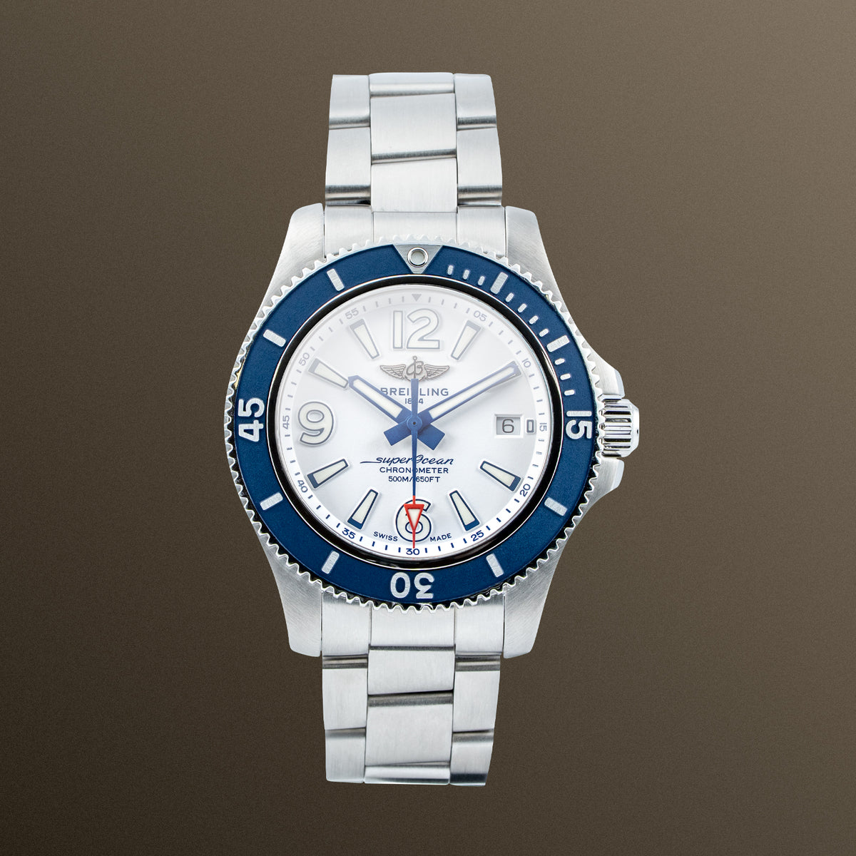 Breitling Superocean 42mm White Dial Blue Bezel - A17366