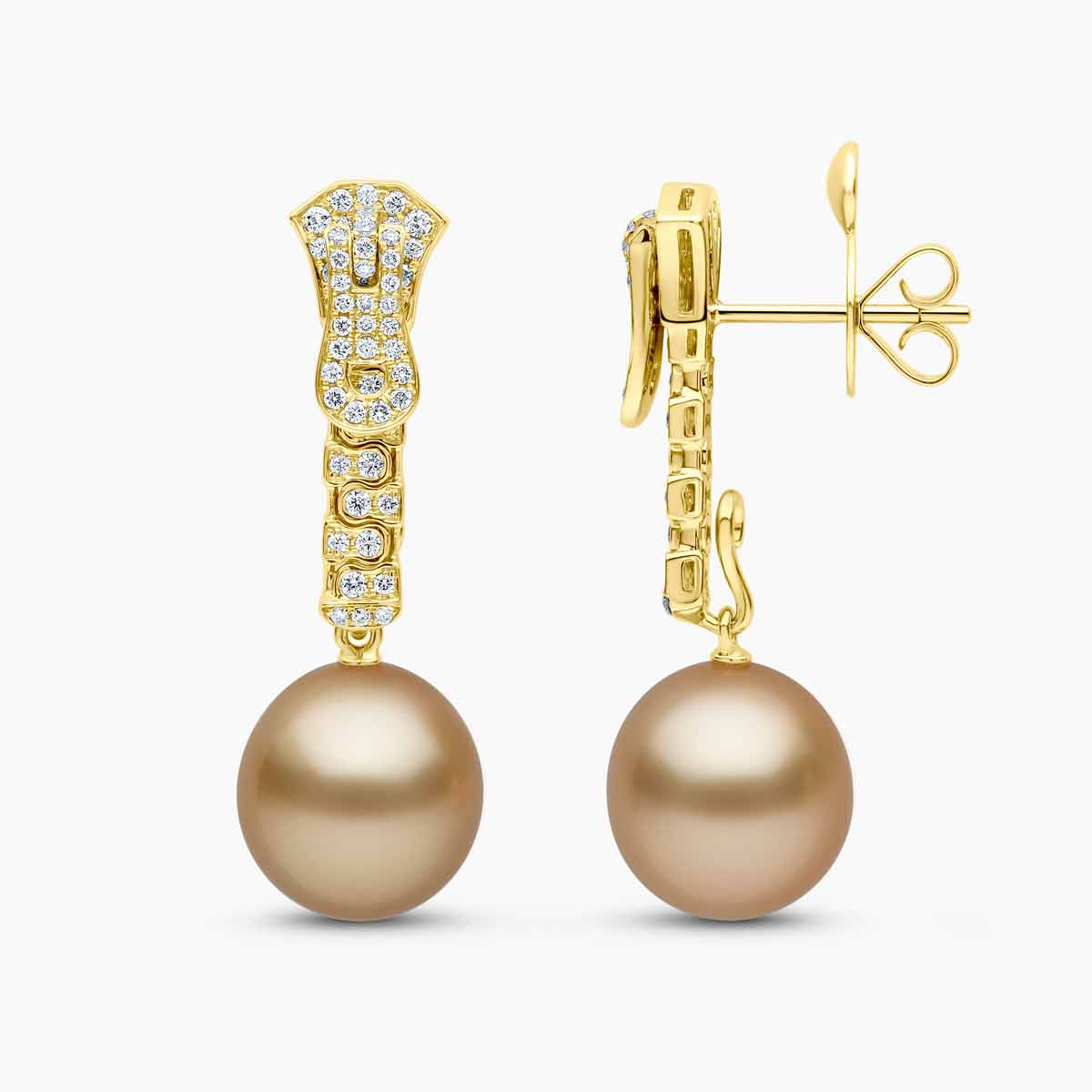 diamond and pearl zipper earrings