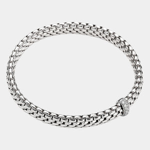 White Gold Flex'it Bracelet with diamond accents