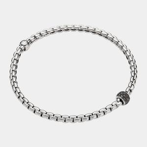 Flex'it Bracelet in White Gold with black diamonds