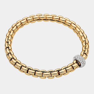 Yellow Gold Flex'it Bracelet with white gold accents