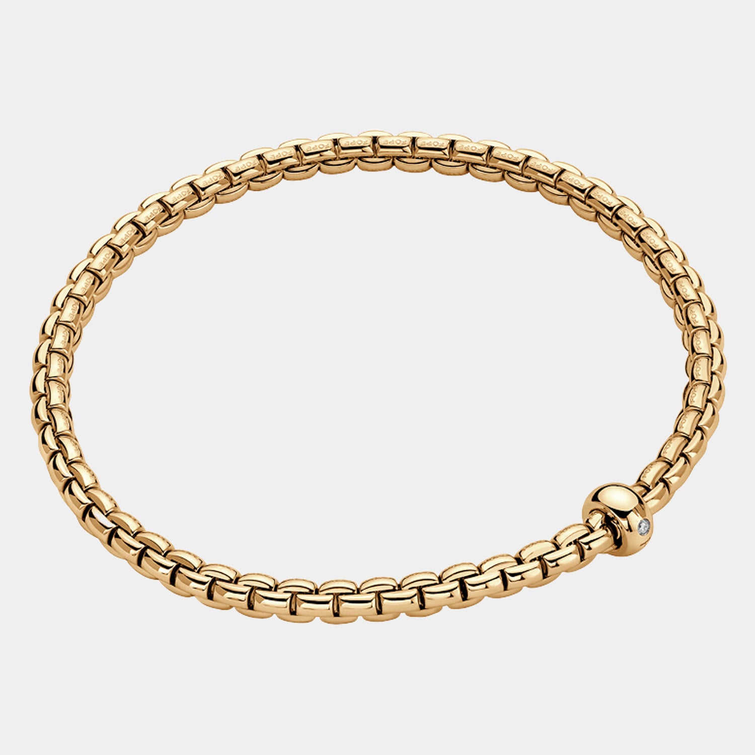 Yellow gold diamond flex bracelet