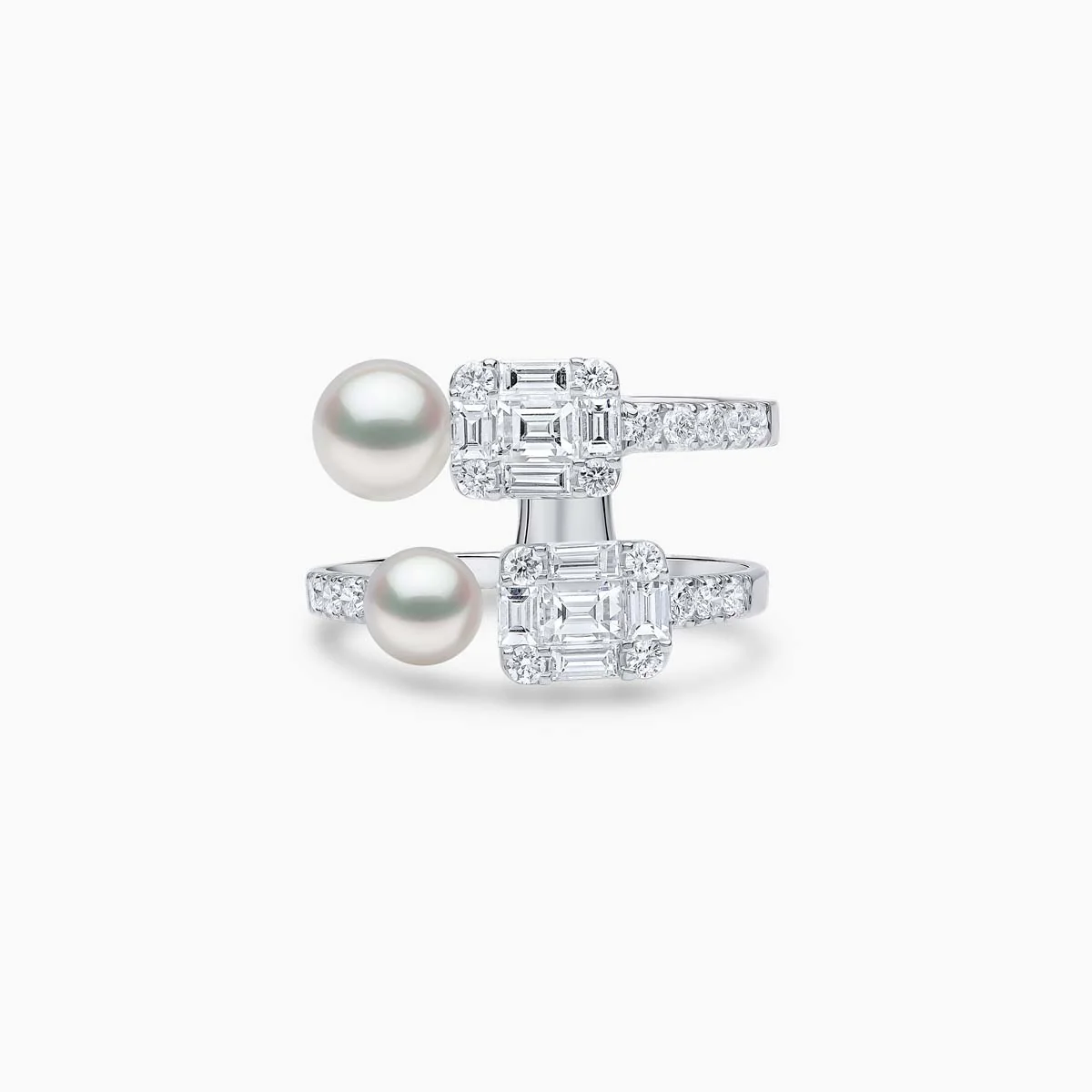 diamond and pearl open ring