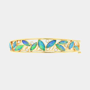Opal and Diamond Bangle Bracelet