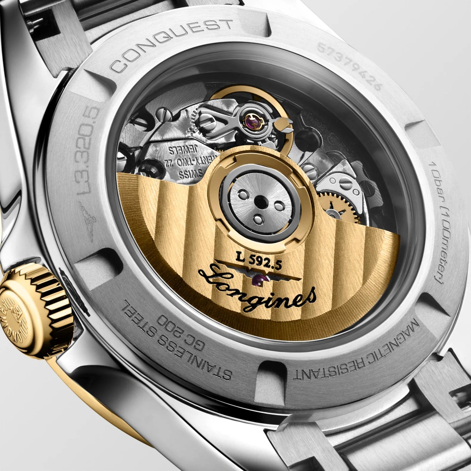 Conquest Two-Tone 30mm - Silver Dial on Bracelet