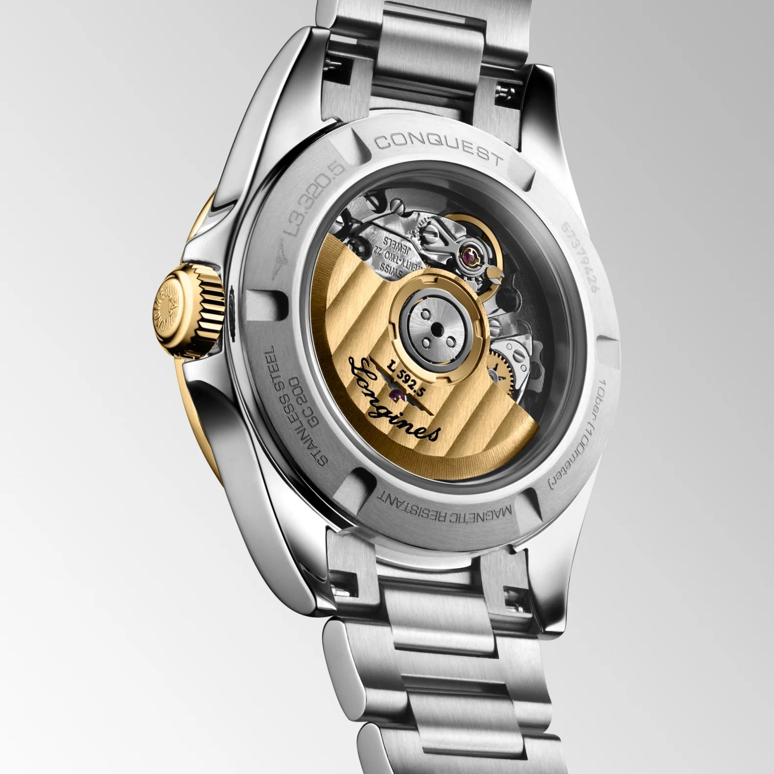 Conquest Two-Tone 30mm - Silver Dial on Bracelet