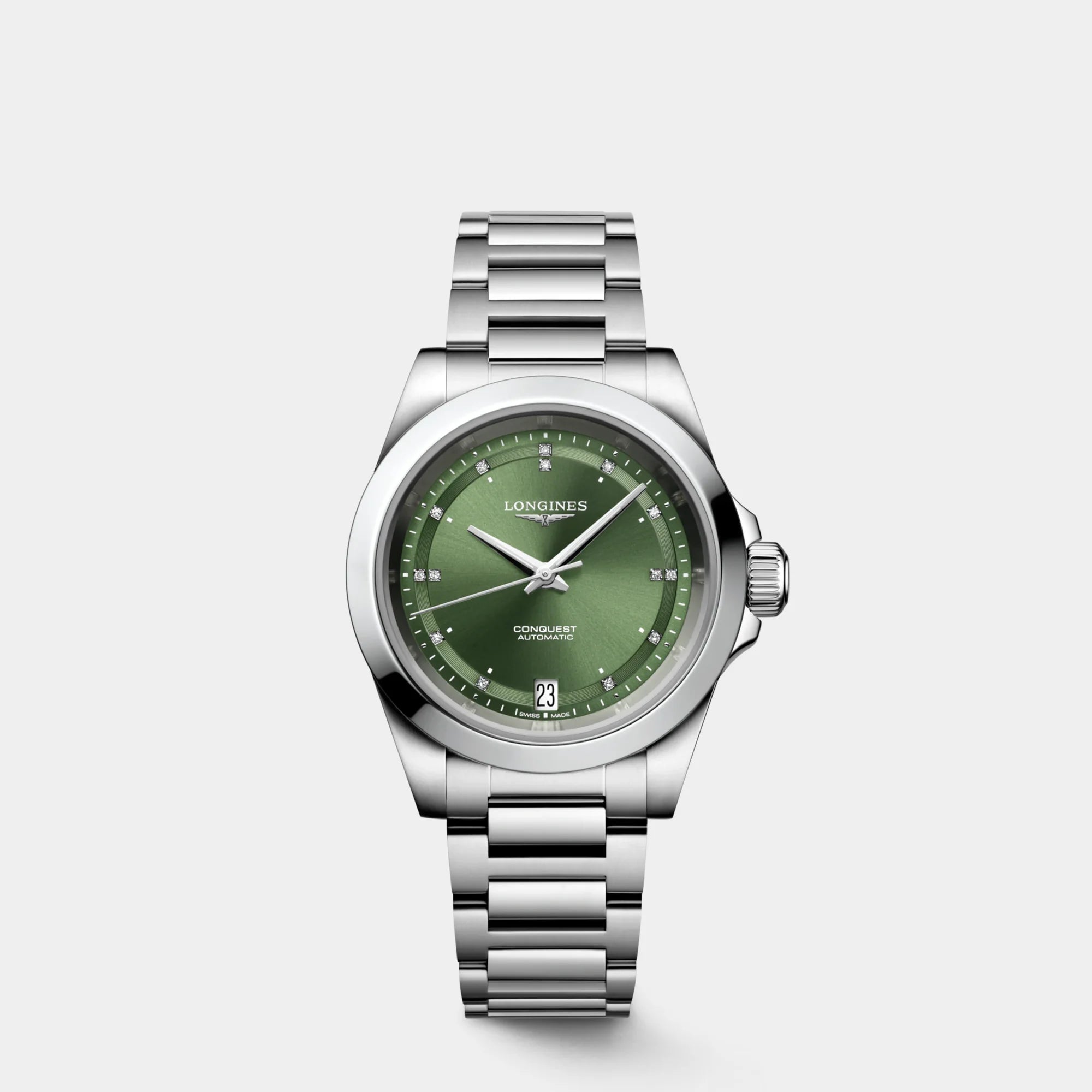 Conquest 34mm - Sunray Green Dial on Bracelet