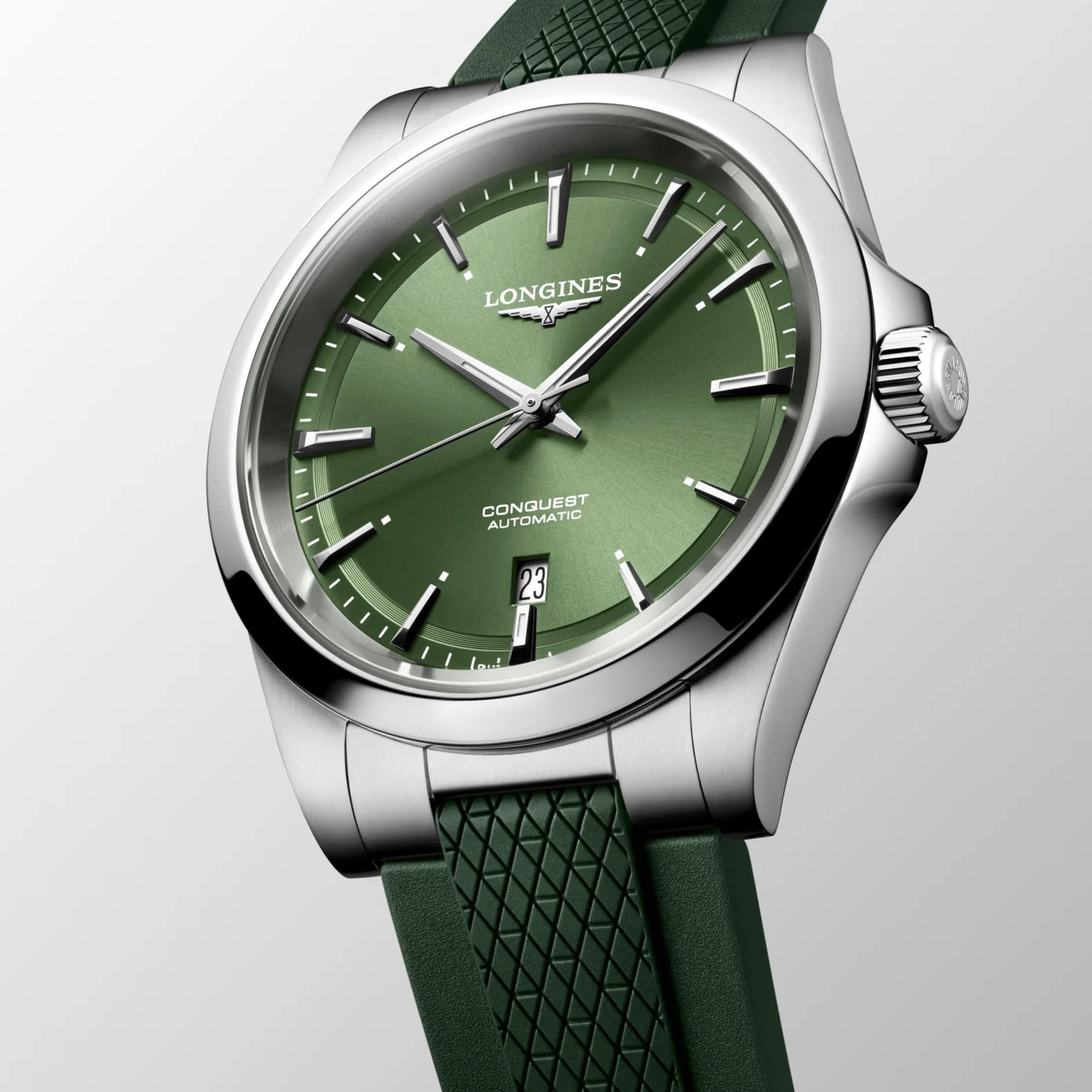 Conquest 41mm - Green Dial on Rubber Strap