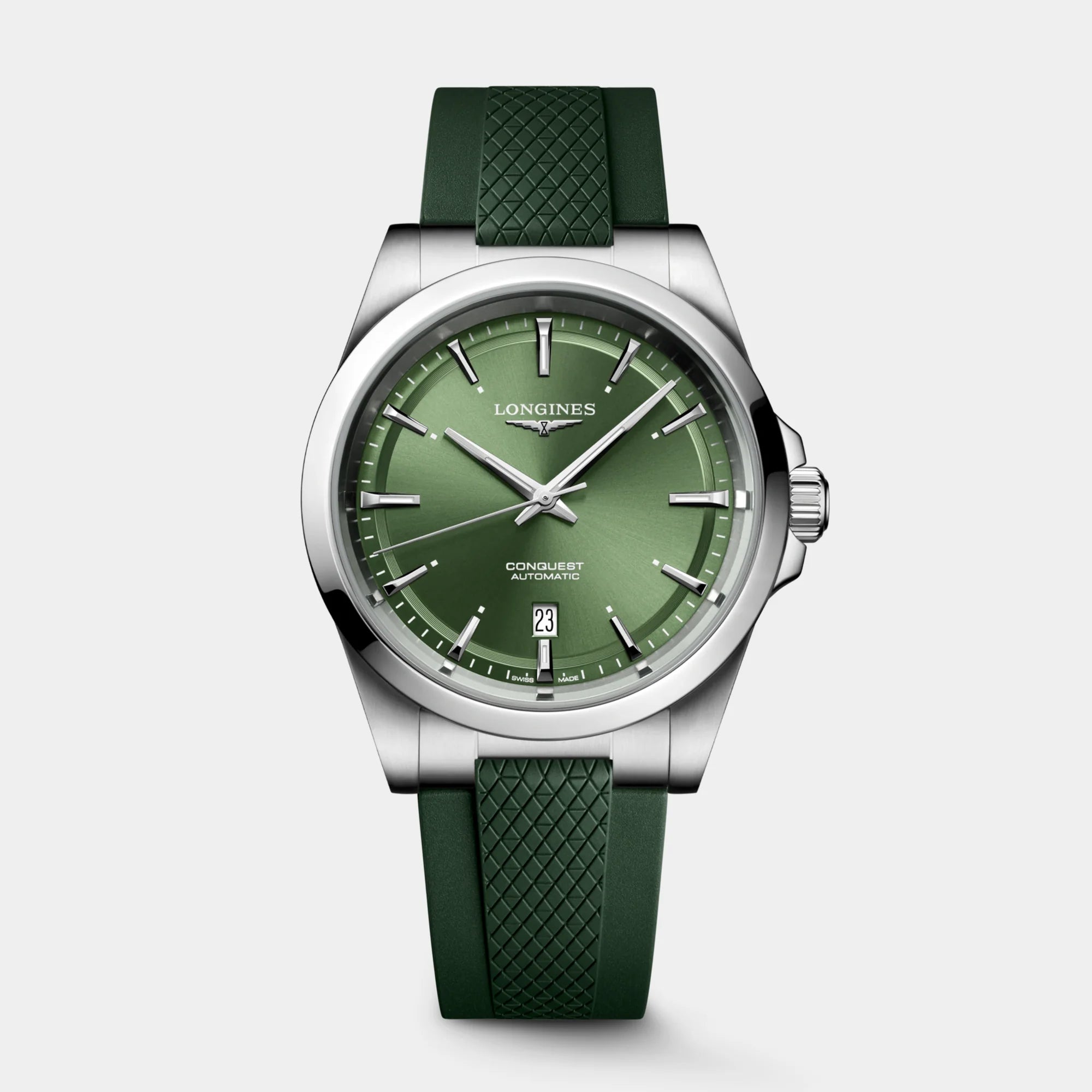Conquest 41mm - Green Dial on Rubber Strap