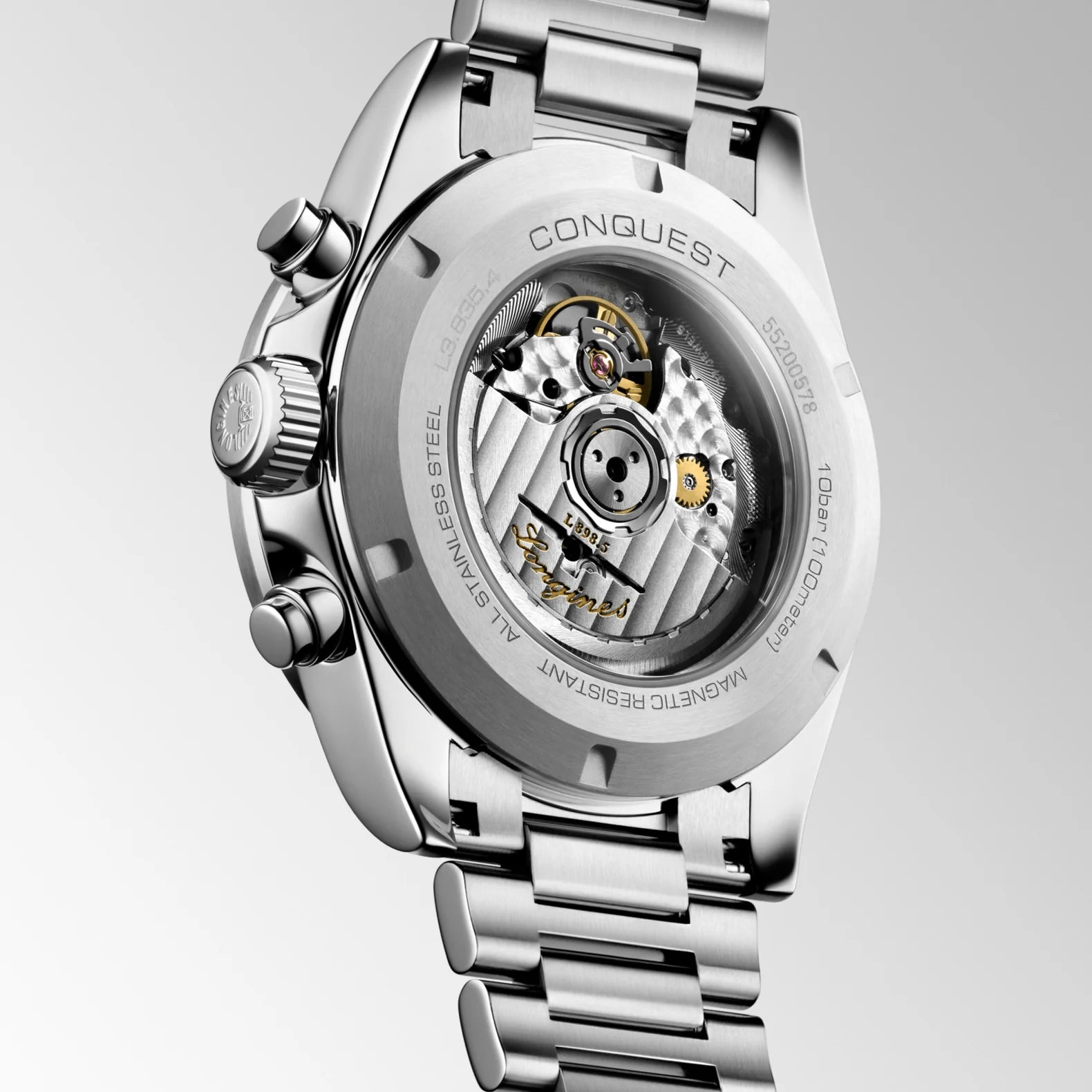 Conquest Chronograph 42mm - Silver/Black Dial on Bracelet