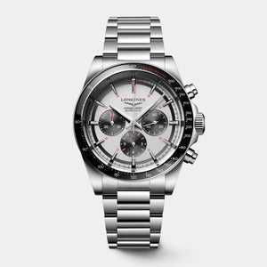 Conquest Chronograph 42mm - Silver/Black Dial on Bracelet
