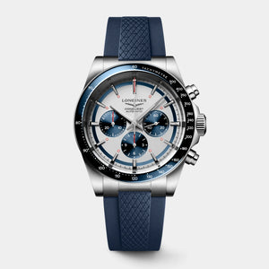Longines Conquest Chronograph 42mm - Silver/Blue Dial on Strap