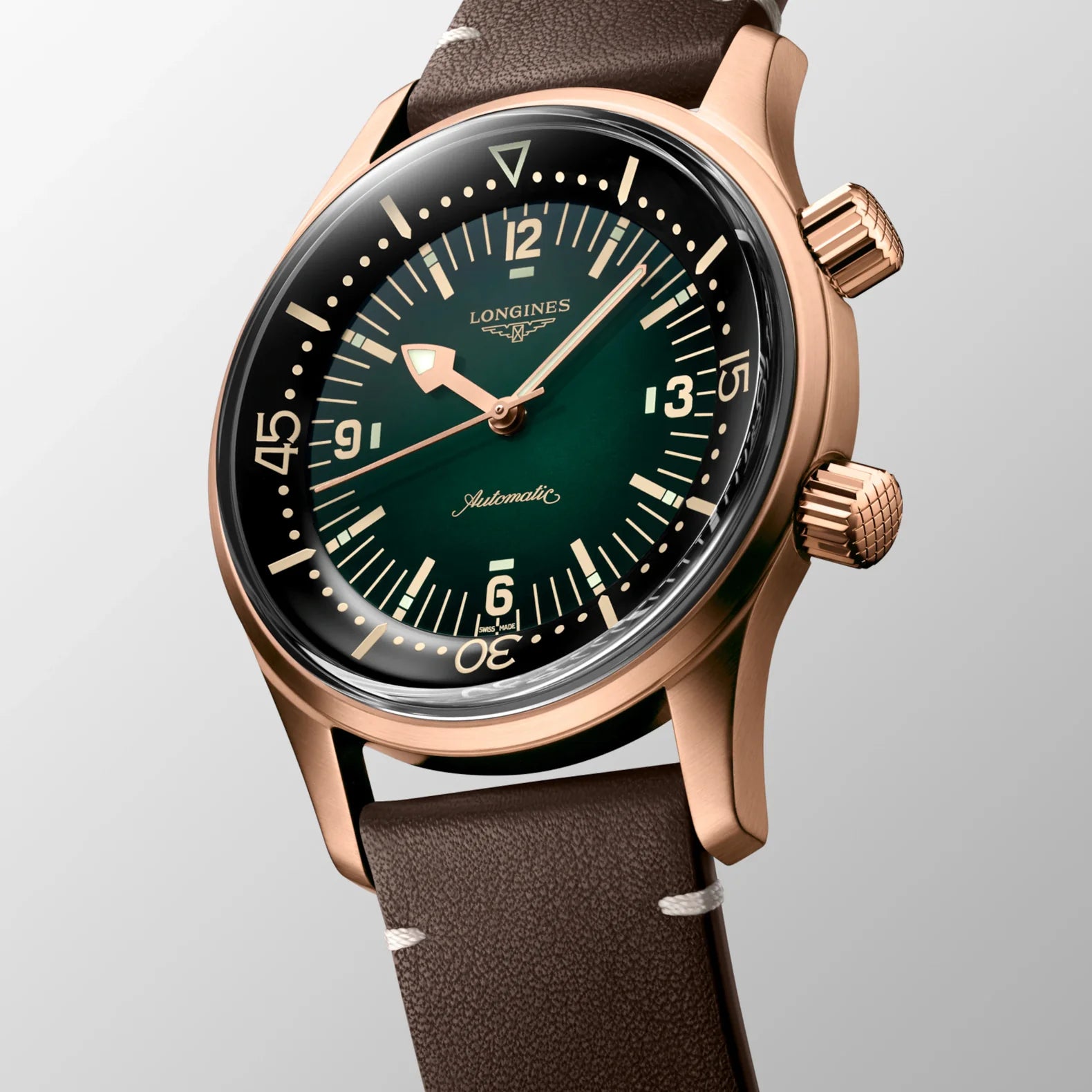 Legend Diver Bronze 39mm - Green Dial on Strap