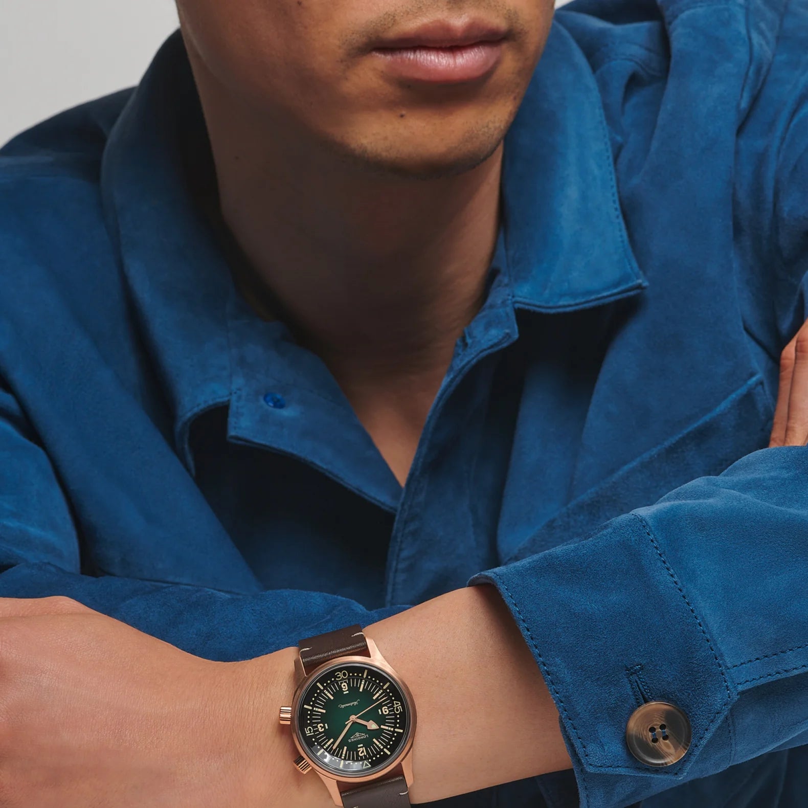 Legend Diver Bronze 39mm - Green Dial on Strap