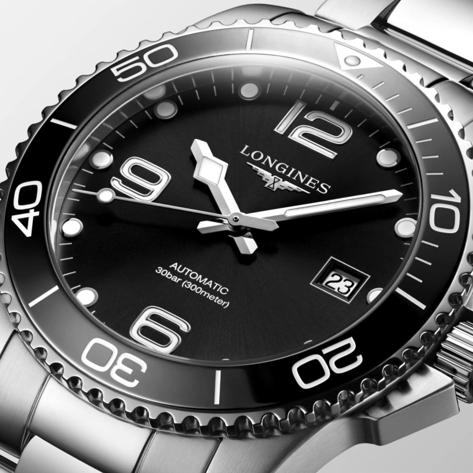 HydroConquest 41mm - Black Dial on Bracelet