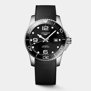 HydroConquest 41mm - Black Dial on Rubber Strap
