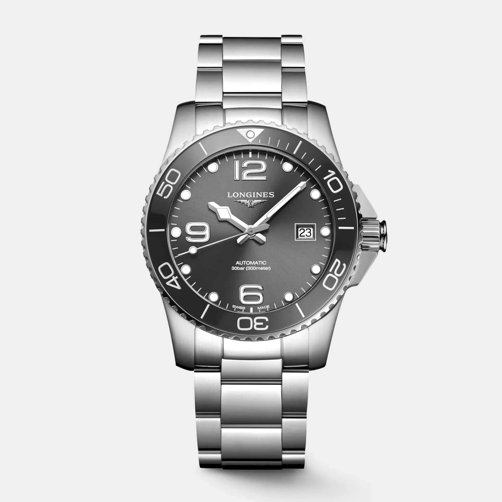 HydroConquest 41mm - Grey Dial on Bracelet