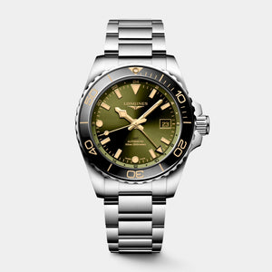 HydroConquest GMT 41mm - Green Dial on Bracelet