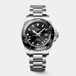 HydroConquest GMT 41mm - Black Dial on Bracelet