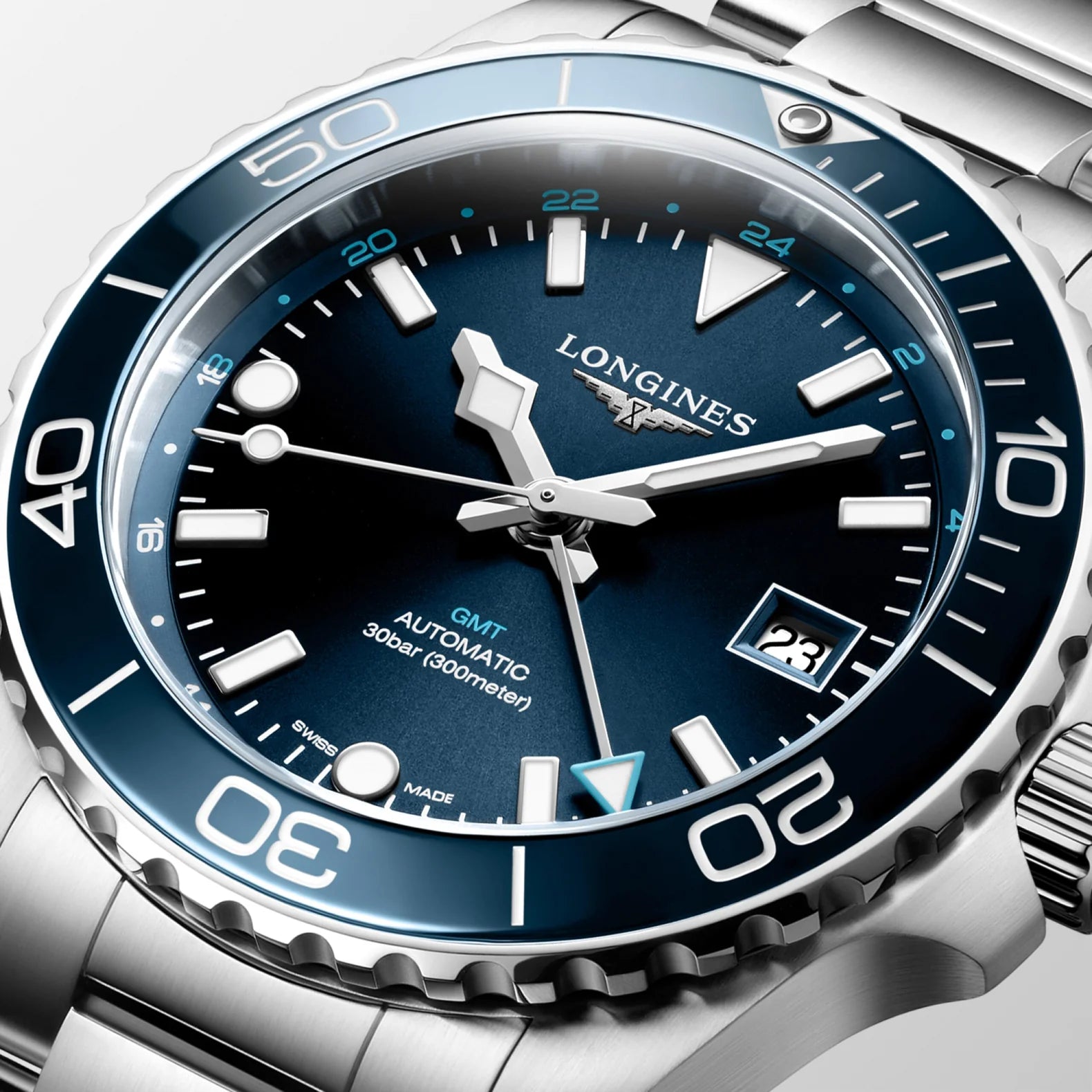 HydroConquest GMT 41mm - Blue Dial on Bracelet