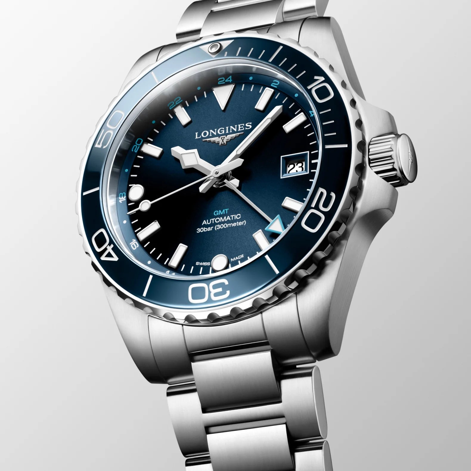 HydroConquest GMT 41mm - Blue Dial on Bracelet