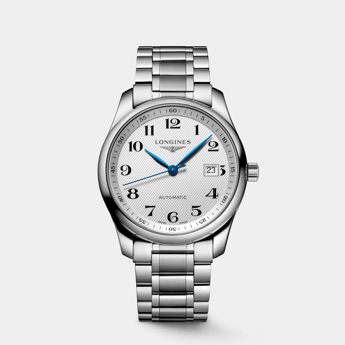 シャンパン Longines | Master Collection 40mm - Silver Textured Dial on Bracelet