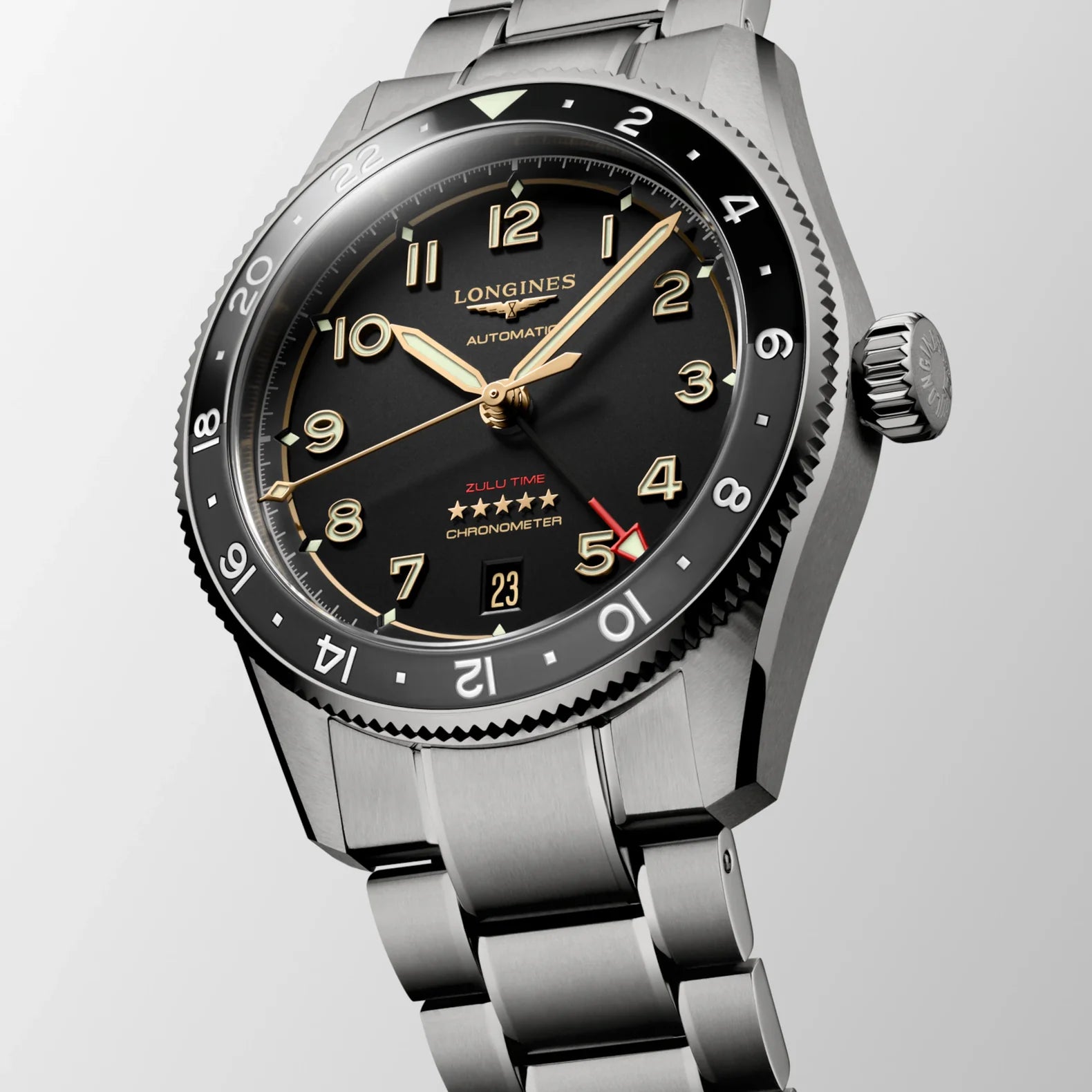 Spirit Zulu Time 39mm Titanium - Black Dial on Bracelet