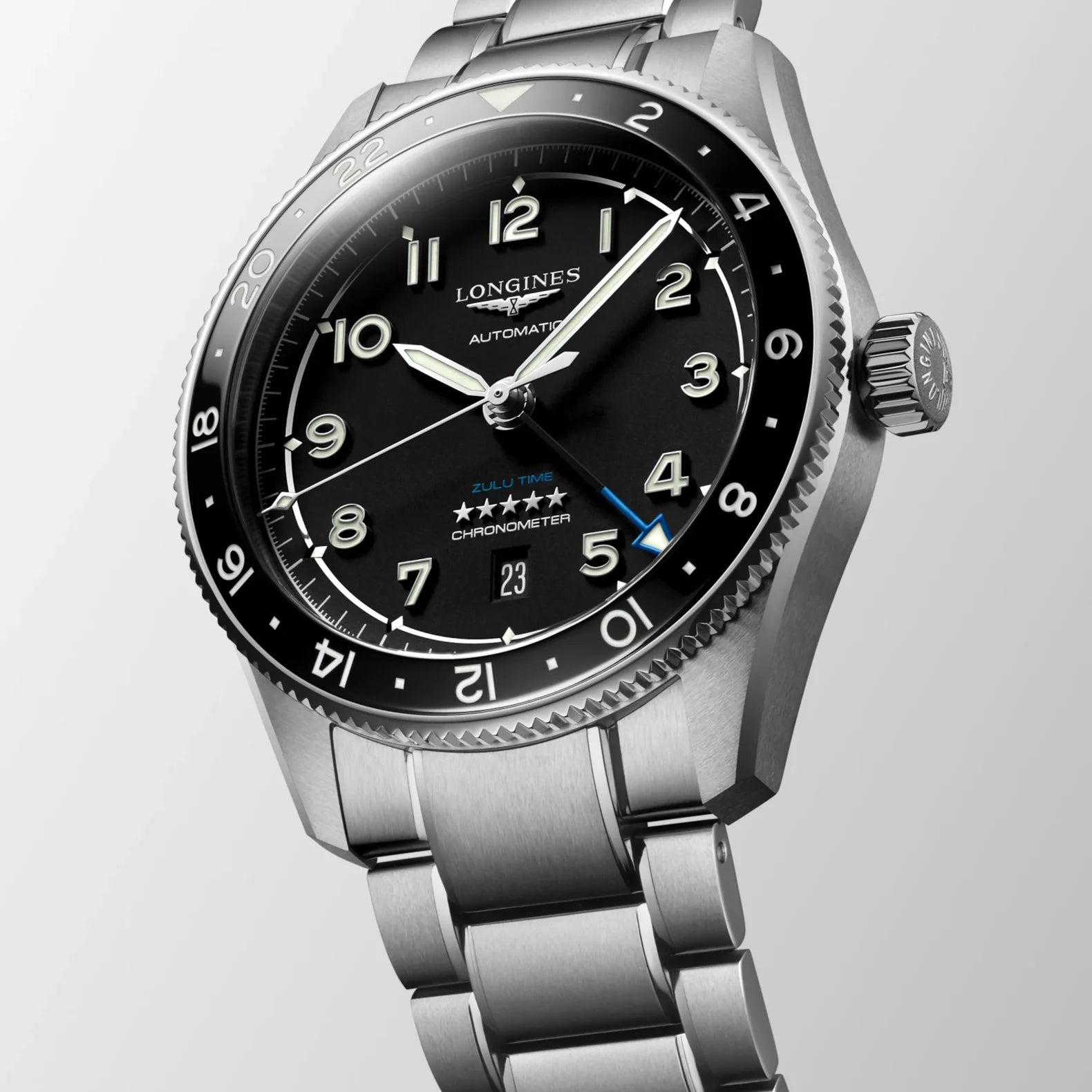 Spirit Zulu Time 42mm - Black Dial Black Bezel on Bracelet