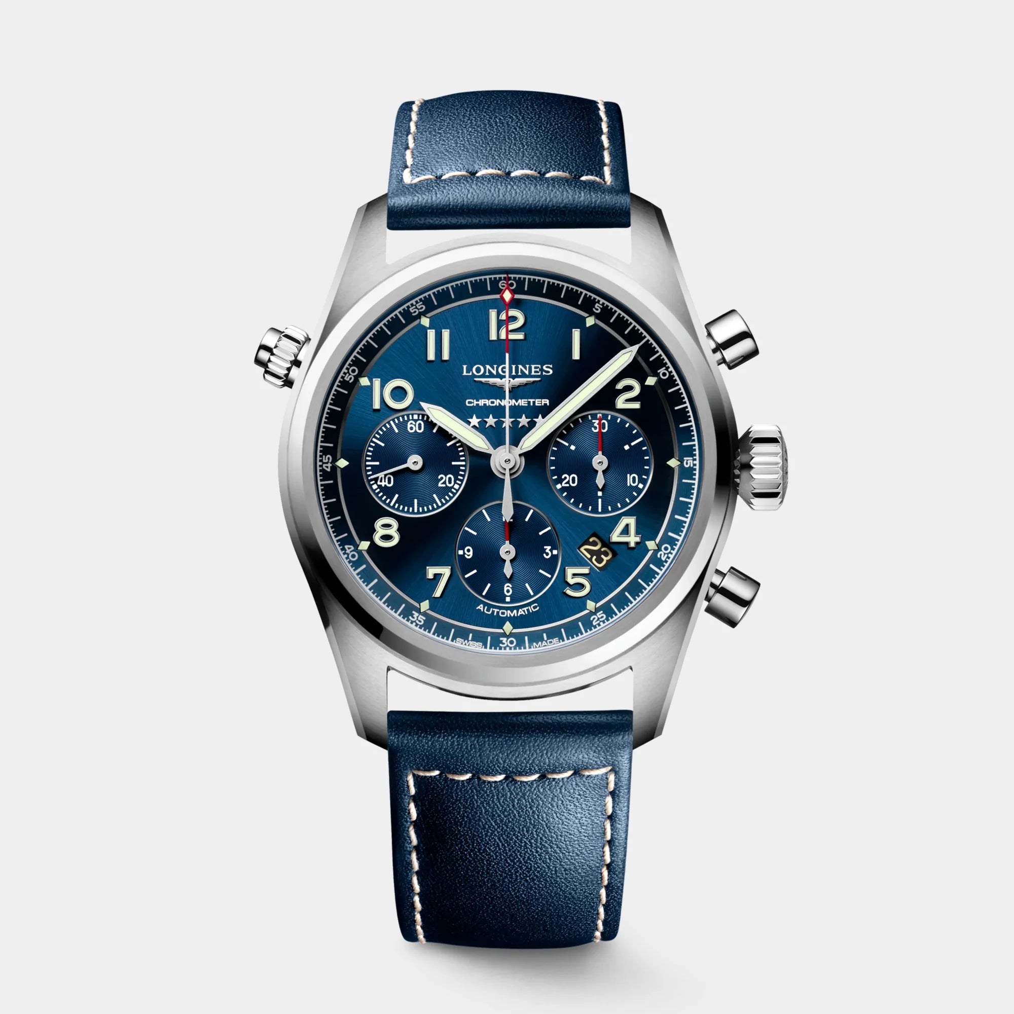 Longines Spirit Chronograph 42mm - Blue Dial on Strap