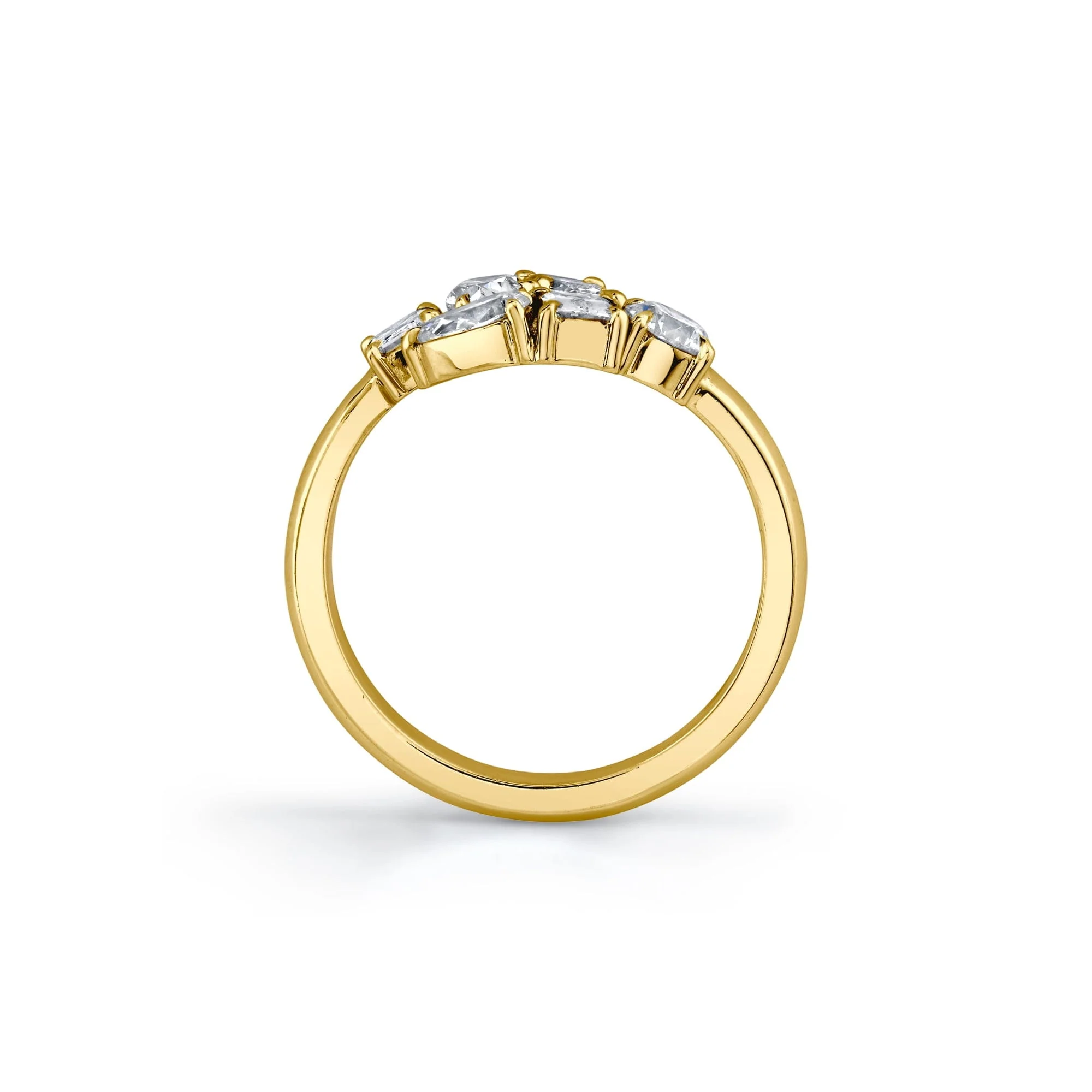 yellow gold diamond bypass ring 
