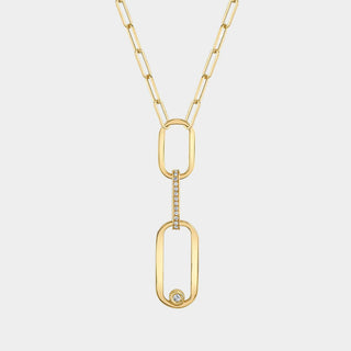 Triune Diamond Paperclip Necklace