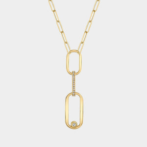 Triune Diamond Paperclip Necklace