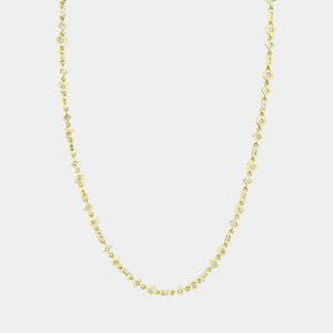 Mixed Shape Bezel Tennis Necklace