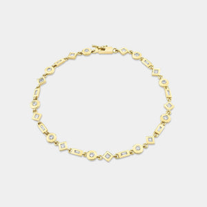 Mixed Shape Bezel Tennis Bracelet
