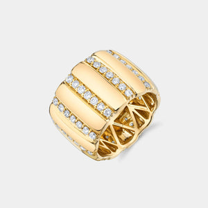 Orb Ring in Yellow Gold with Diamonds