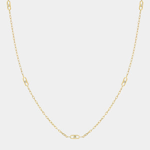 Streamlined Paperclip Staion Necklace