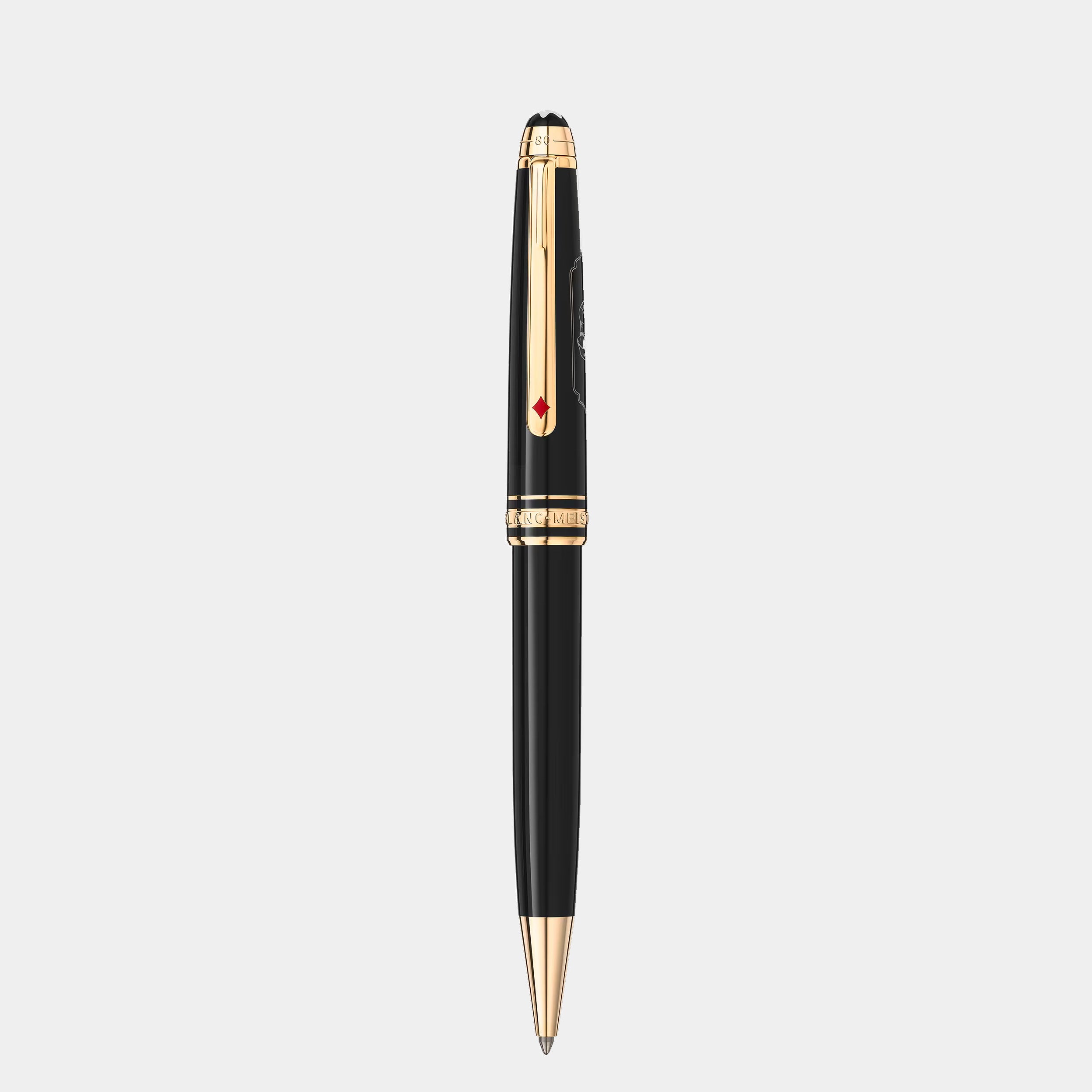 montblanc black and gold ballpoint pen
