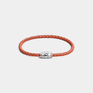 Cayenne Woven Leather Bracelet with Stainless Steel Clasp