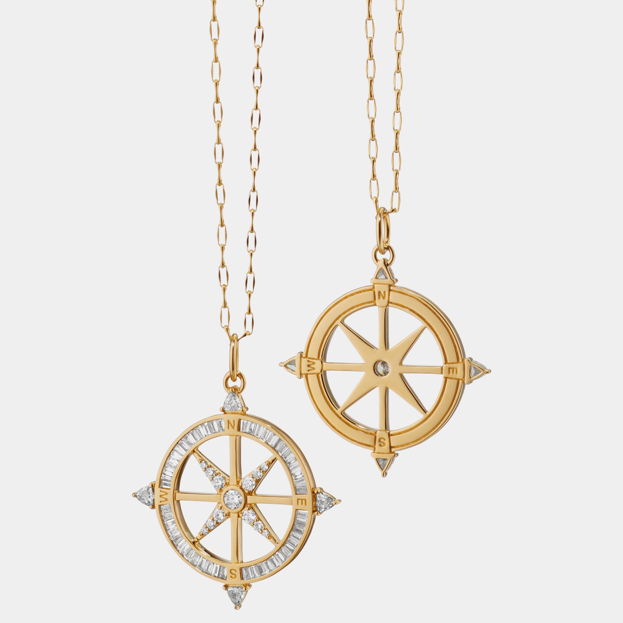 compass diamond necklace