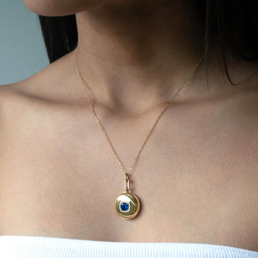 sapphire diamond locket