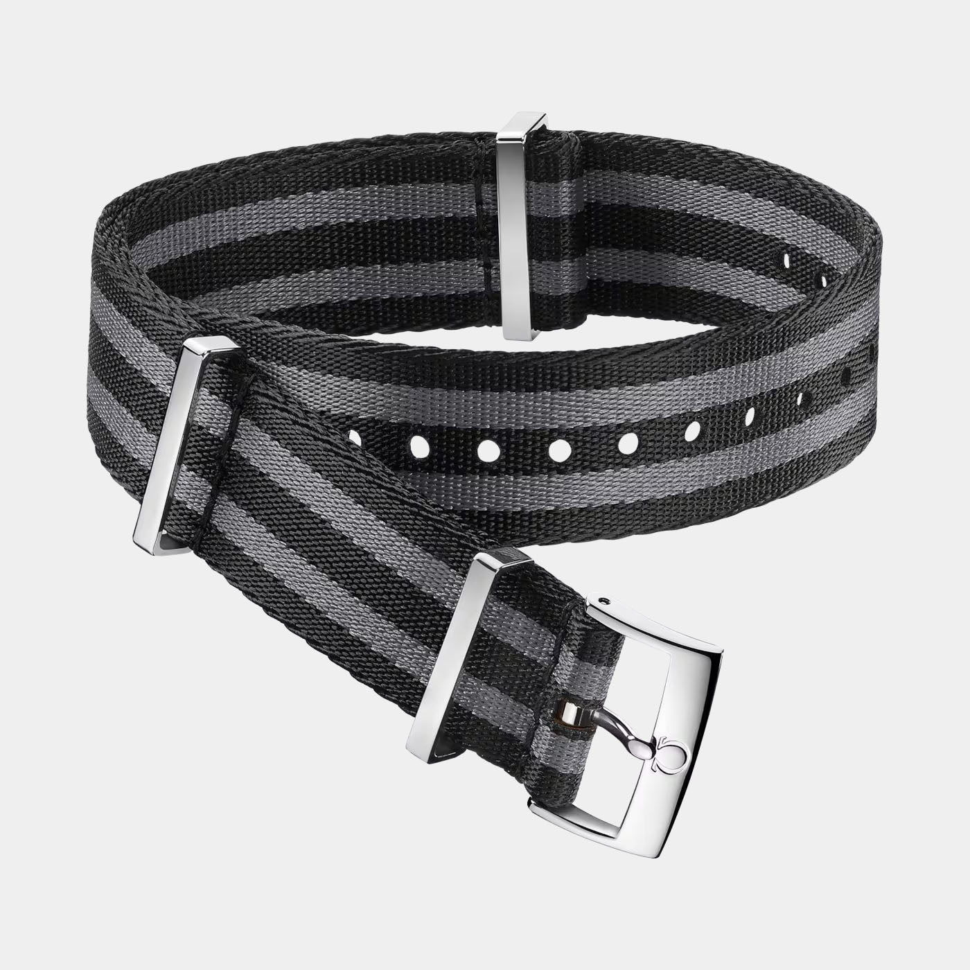 NATO Strap - Polyamide, 5 stripe black grey - 21–22 mm