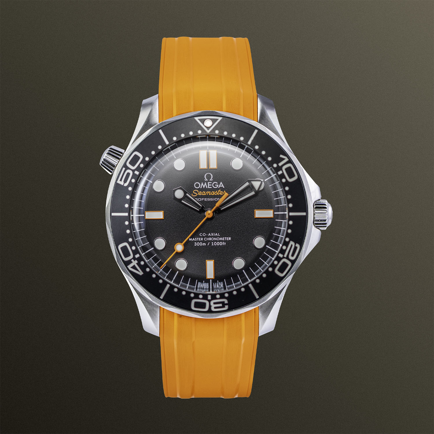 OMEGA Seamaster Diver 300M 42mm Black Dial Orange Rubber Strap – 210.32.42.20.01.006