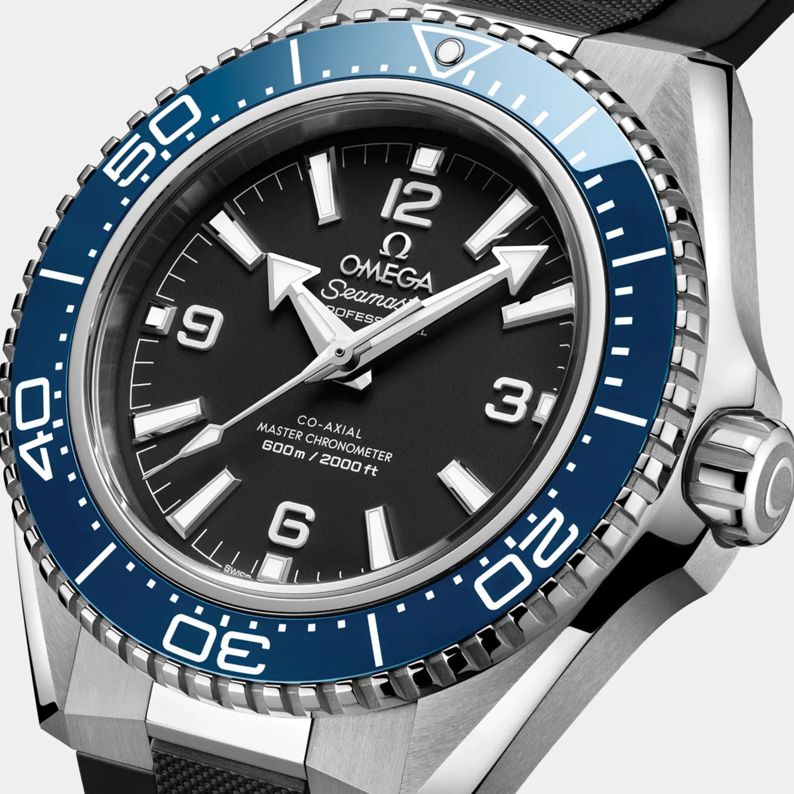 Seamaster Planet Ocean 42mm - Blue Bezel Black Dial on Rubber Strap