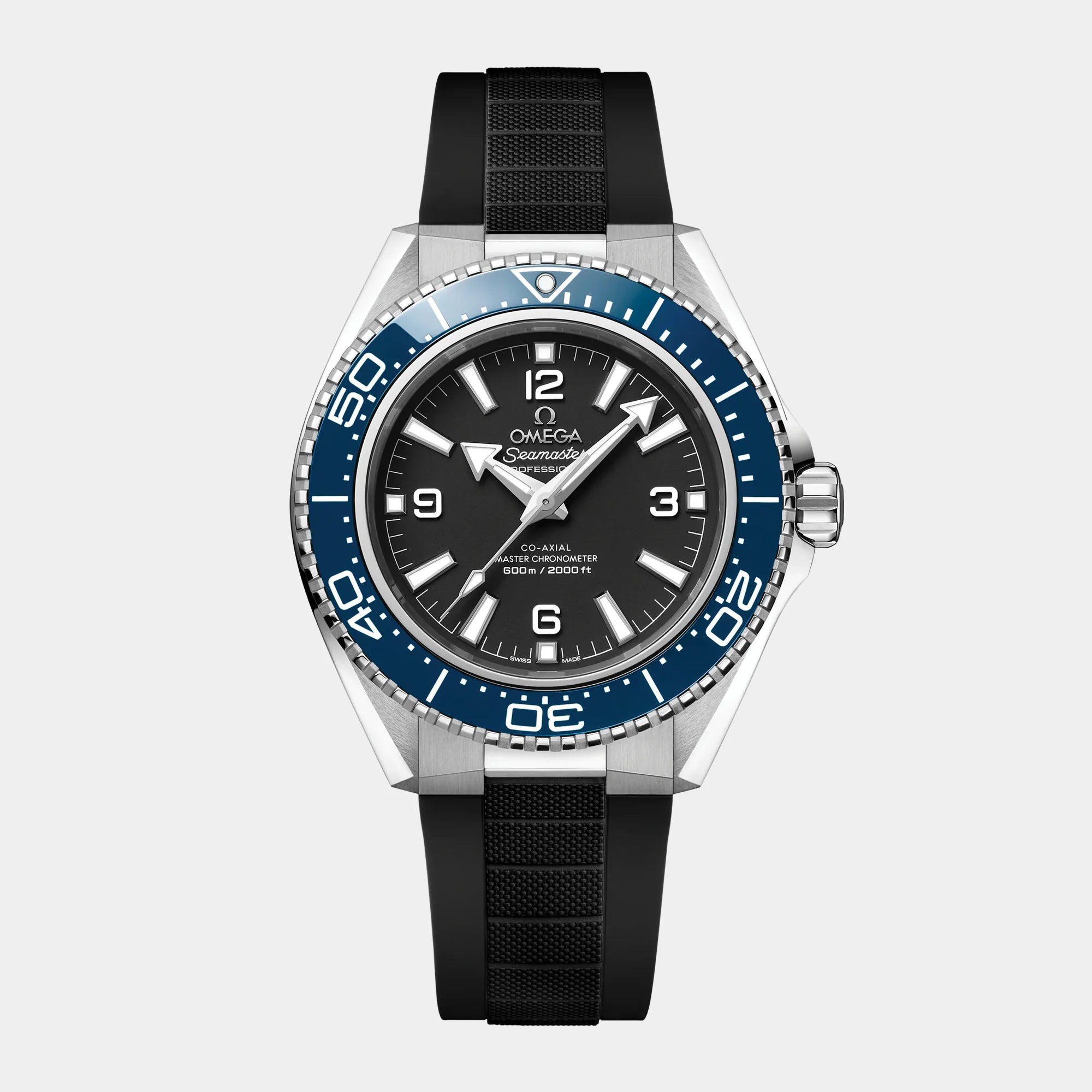 Seamaster Planet Ocean 42mm - Blue Bezel Black Dial on Rubber Strap