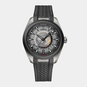 Seamaster Aqua Terra Worldtimer Titanium 43mm - Grey Dial on Rubber Strap