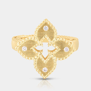 Petite Venetian Princess Small Flower Ring in 18K Yellow Gold