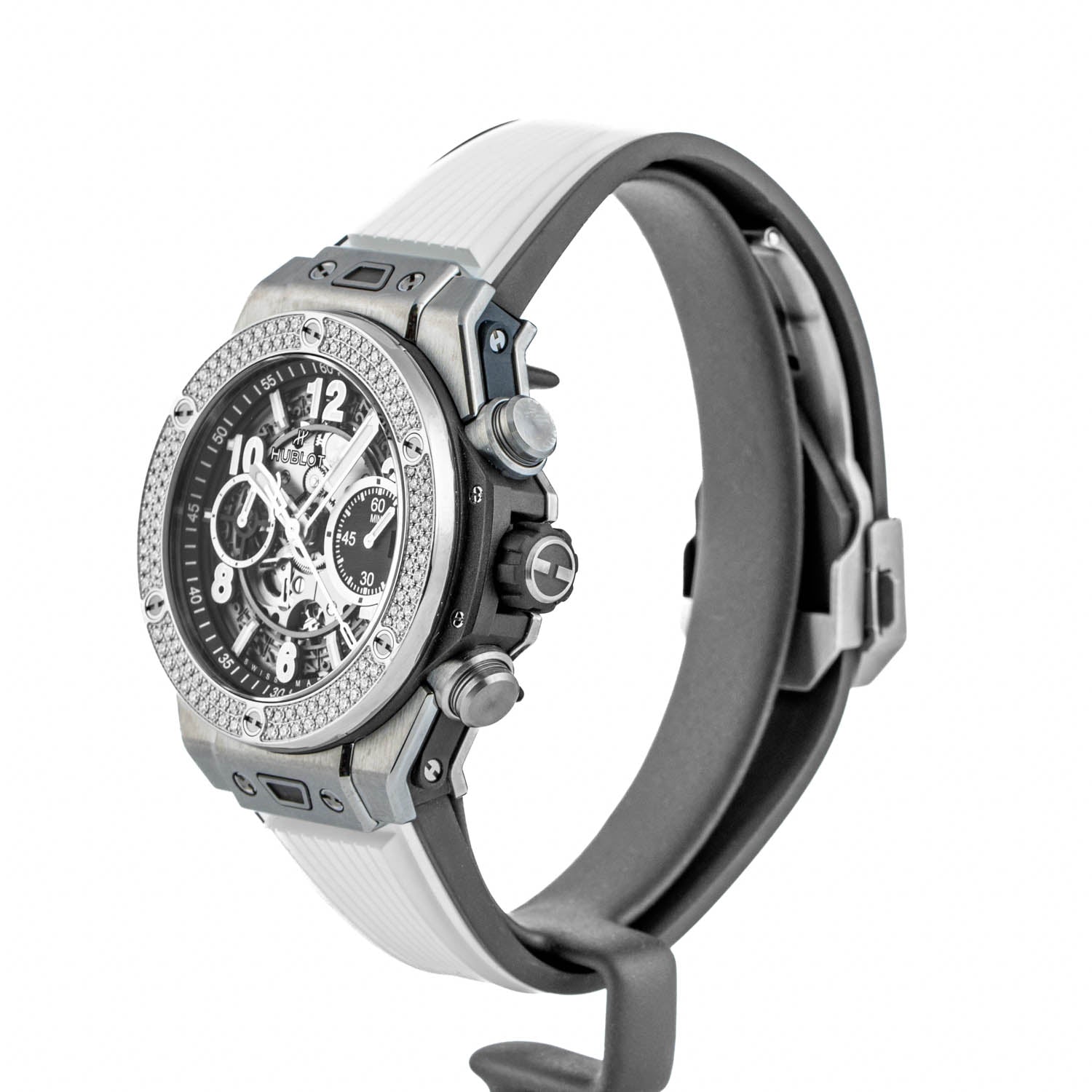 Hublot Big Bang Unico Titanium Pavé 42mm Skeleton Dial Rubber Strap - 441.NX.1171.RX.1104