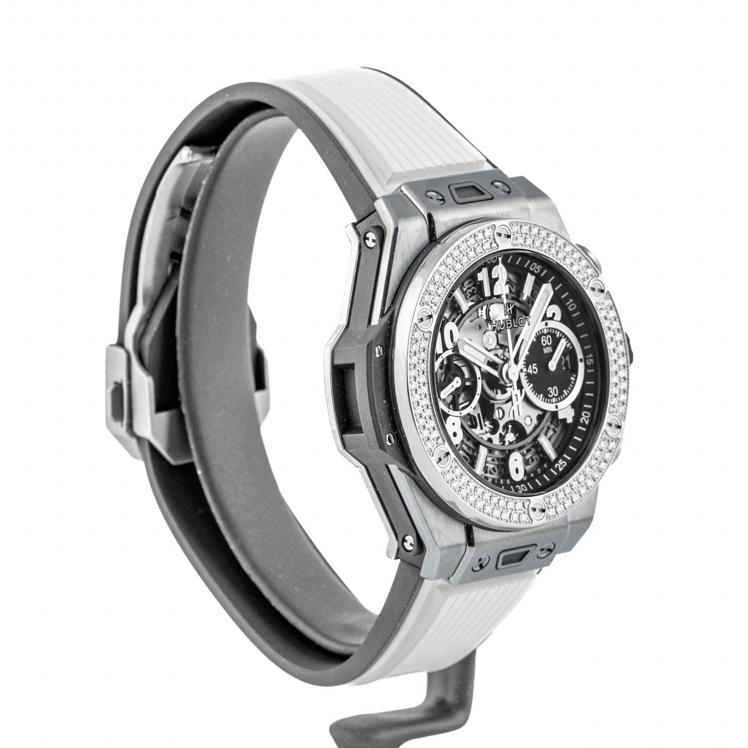Hublot Big Bang Unico Titanium Pavé 42mm Skeleton Dial Rubber Strap - 441.NX.1171.RX.1104